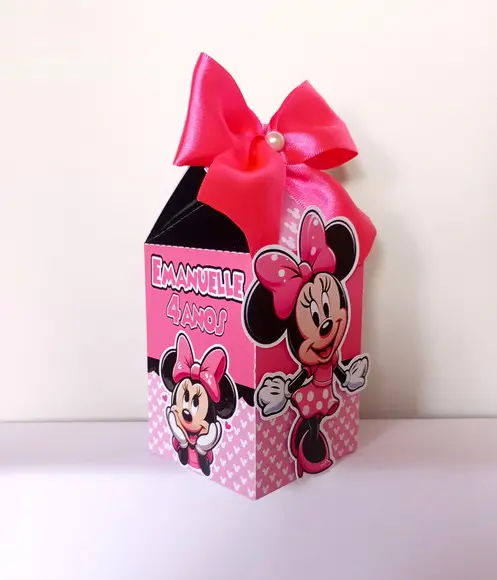 Kit 30 Caixas Personalizadas Minnie Rosa