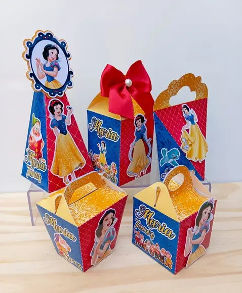 Kit 40 Caixas Branca de Neve Personalizadas