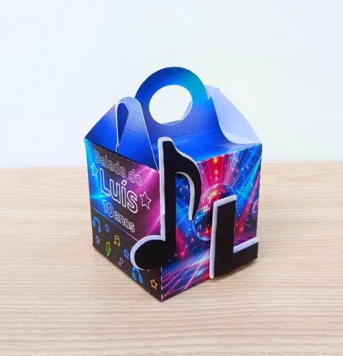 Kit 40 Caixas Balada Infantil Dj Neon Personalizadas