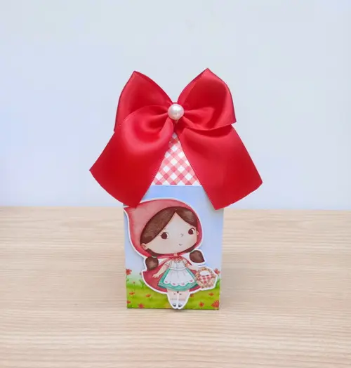 Kit 40 Caixas Chapeuzinho Vermelho Aquarela Personalizadas