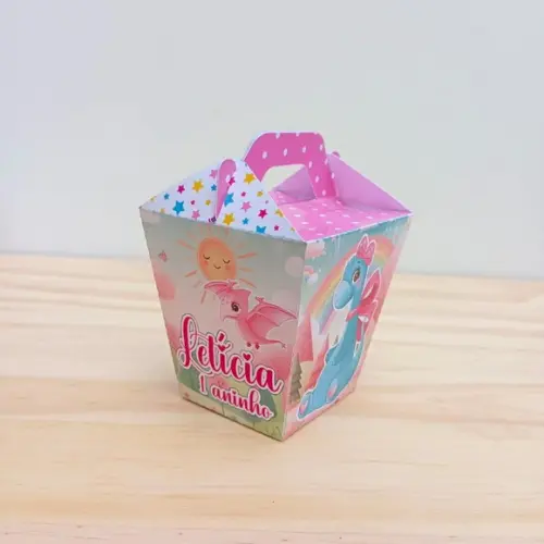 Kit 40 Caixas Dino Baby Menina Personalizadas