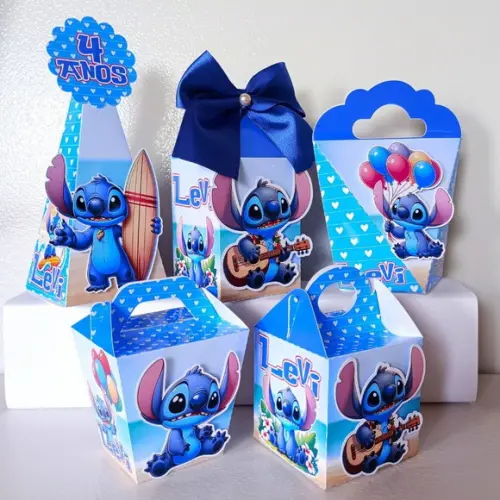 Kit 40 Caixas Personalizadas Stitch