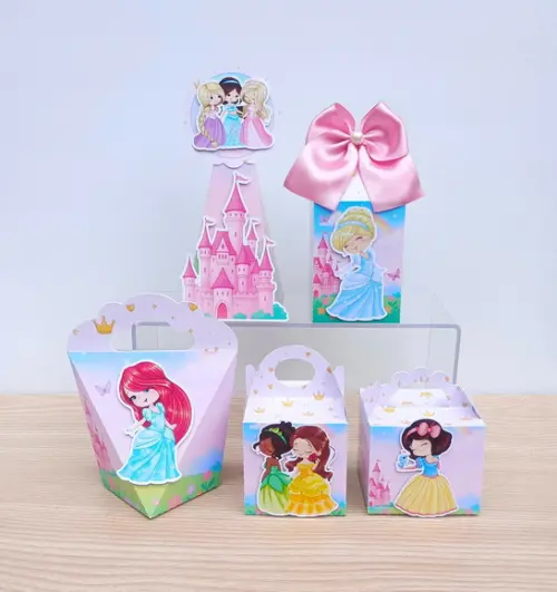 Kit 40 Caixas Princesas Disney Cute Personalizadas