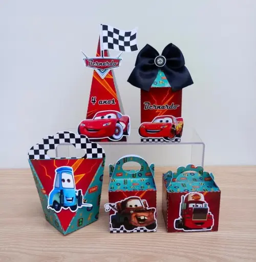 Kit 40 Caixas Relâmpago Mcqueen-disney Carros Personalizadas