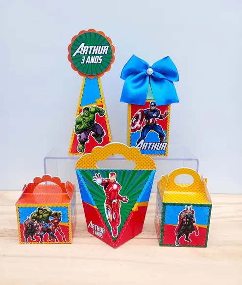 Kit 40 Caixas Vingadores Personalizadas