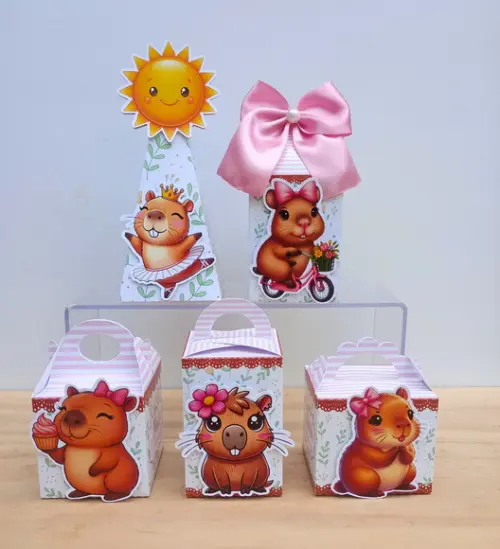 Kit 50 Caixas Capivara Personalizadas Festa Infantil