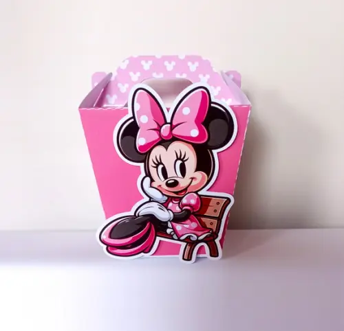 Kit 50 Caixas Personalizadas Minnie Rosa