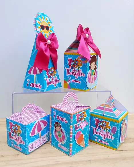 Kit 50 Caixas Pool Party Personalizadas