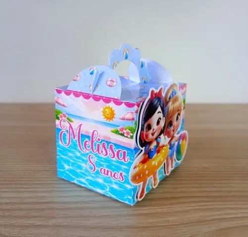 Kit 50 Caixas Princesas Disney Pool Party Personalizadas