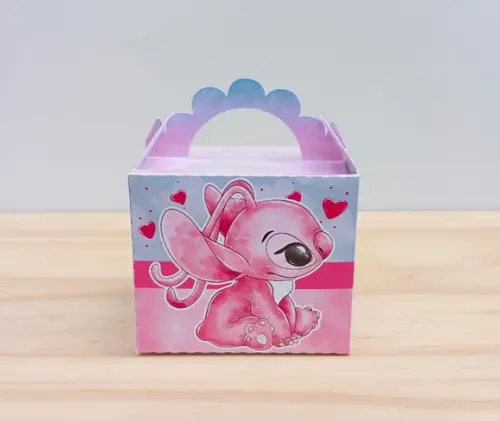 Kit 50 Caixas Stitch e Angel Personalizadas