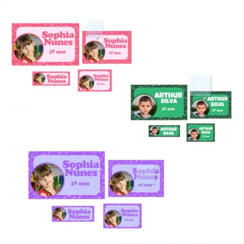 Kit 88 Etiqueta Escolar Personalizada com Fotos