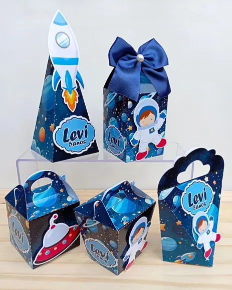 Kit Festa Astronauta Personalizadas- 25 Caixas