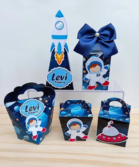 Kit Festa Astronauta Personalizadas- 30 Caixas