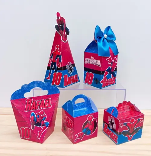 Kit Festa Homem Aranha 15 Caixas Personalizadas Infantil