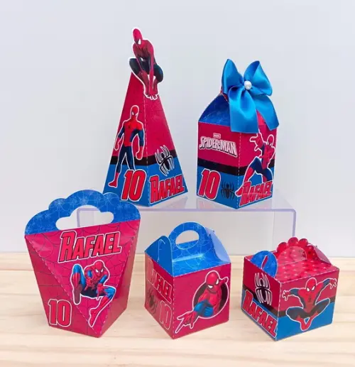 Kit Festa Homem Aranha 40 Caixas Personalizadas Infantil