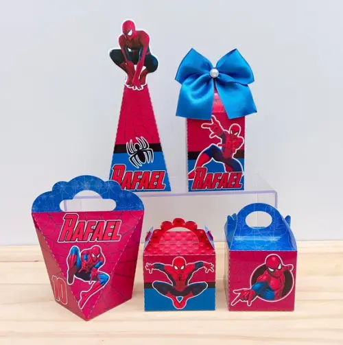 Kit Festa Homem Aranha 40 Caixas Personalizadas Infantil