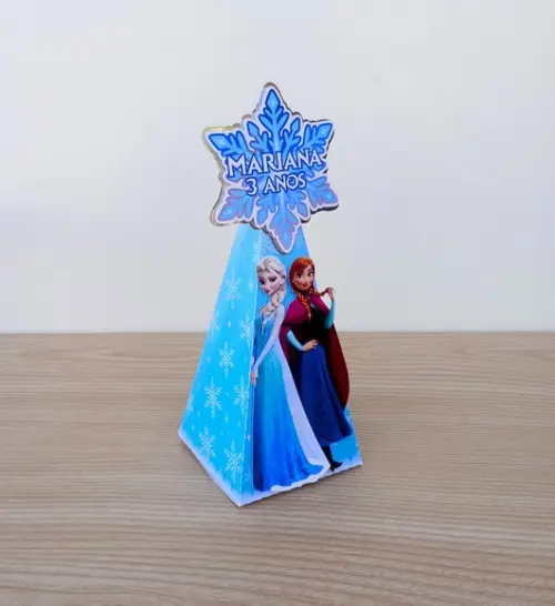 Lembrancinha Frozen Caixa Pirâmide Personalizada