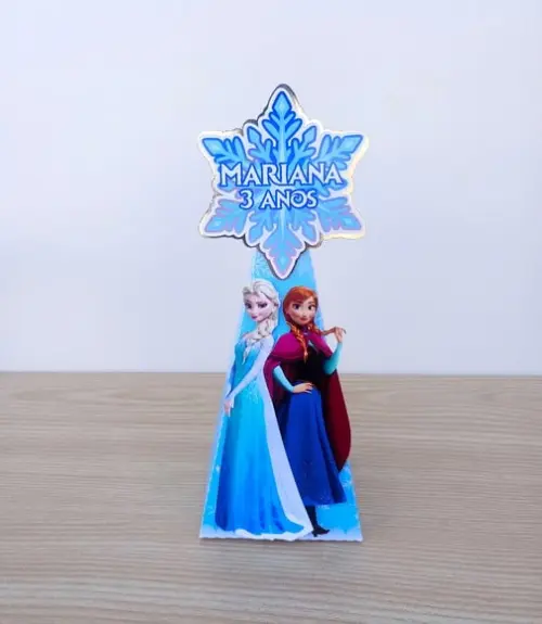 Lembrancinha Frozen Caixa Pirâmide Personalizada