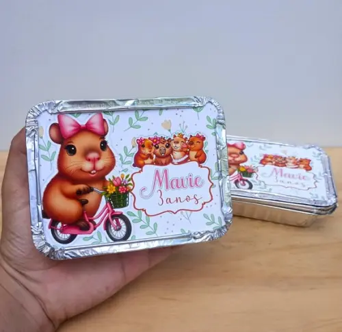 Marmita Personalizada Tema Capivara- Lembrancinha Capivara