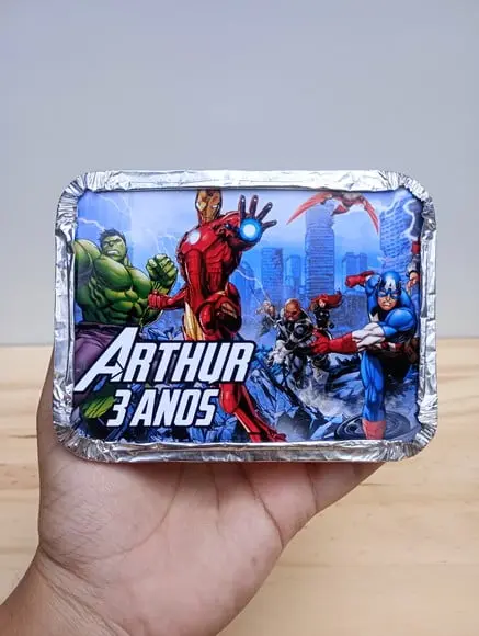 Marmita Personalizada Vingadores- Lembrancinha