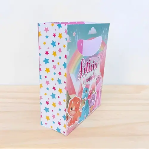 Sacolinha Personalizada Dino Baby Menina