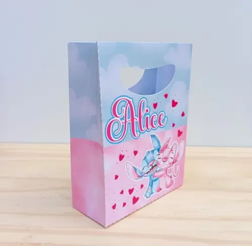 Sacolinha Personaliza Stitch e Angel
