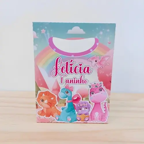 Sacolinha Personalizada Dino Baby Menina