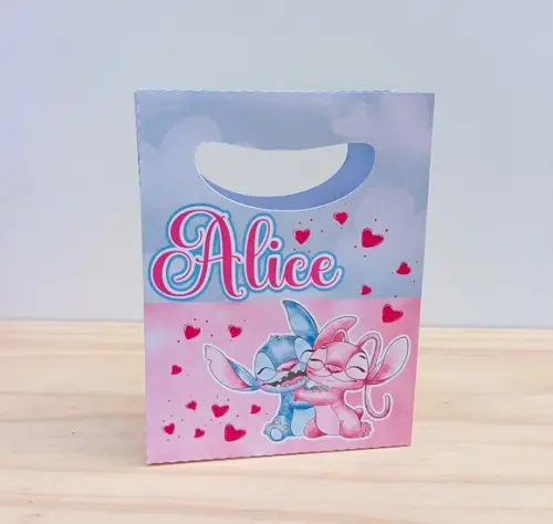Sacolinha Personaliza Stitch e Angel