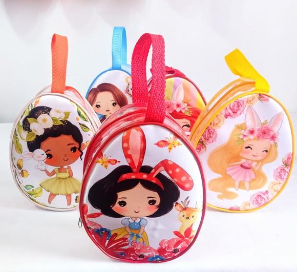 Bolsinha Oval de Páscoa Princesa e Super Heróis
