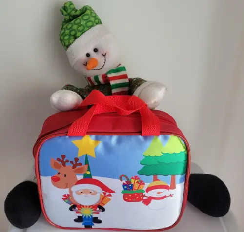 Bolsa Retangular Natal - Papai Noel Motoqueiro