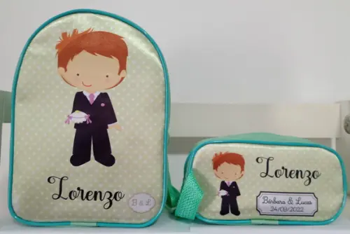 Kit Mochila + Estojo Pajens e Damas Personalizada