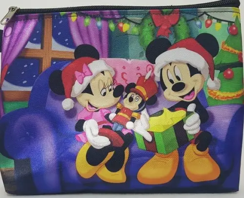 Necessaire de Natal Minnie e Mickey Personalizada 21x17