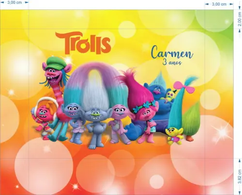 Necessaire Personalizada Trolls 21x17