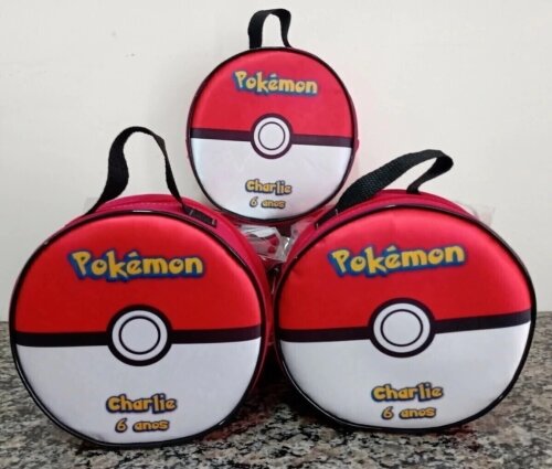 Bolsa Redonda Pokébola Personalizada Lembrancinha Pokémon