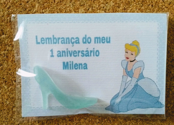 Cartão com sabonete sapatinho de cristal