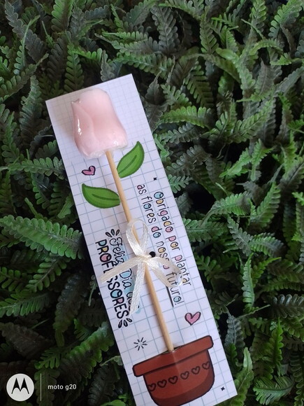 Marca Páginas com Botão de Rosa em Sabonete