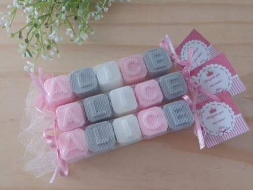 Sabonete Nome (5 Letras) com Tule