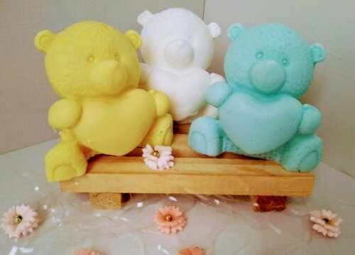 Sabonete urso com coração