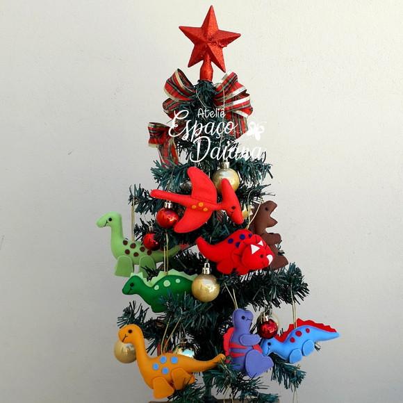 Kit 8 Pingentes de Dinossauro - Pingente de Natal - Decoração d