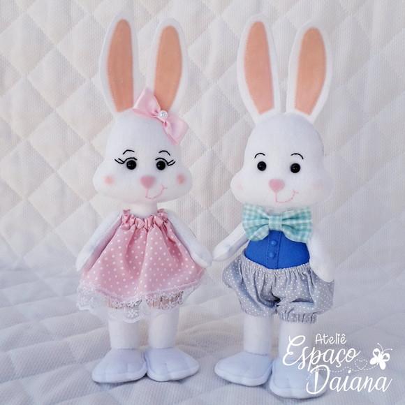 Casal Coelho da Páscoa em Feltro / Decoração de Páscoa