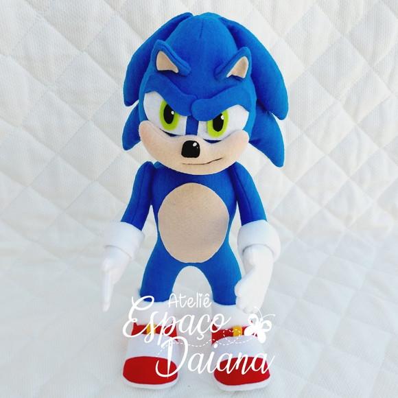 Sonic em Feltro / Boneco Personalizado / Decoração Festa Sonic