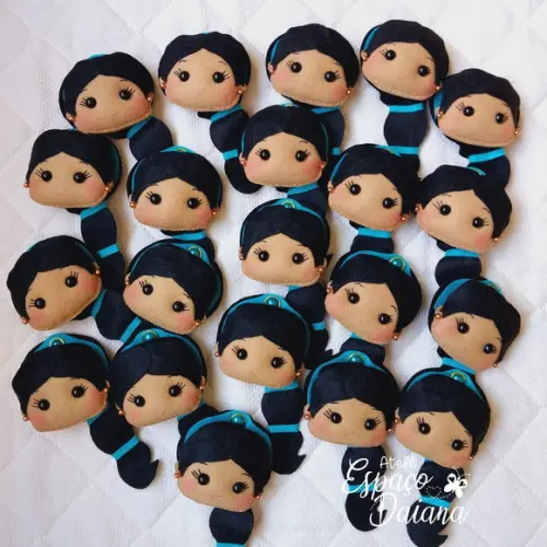 Kit 10 Ponteiras de Lápis Princesa Jasmine - Decoração Princes