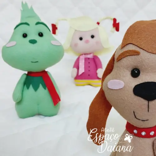 Kit 3 Pingentes Grinch / Enfeite de Natal / Decoração de Natal