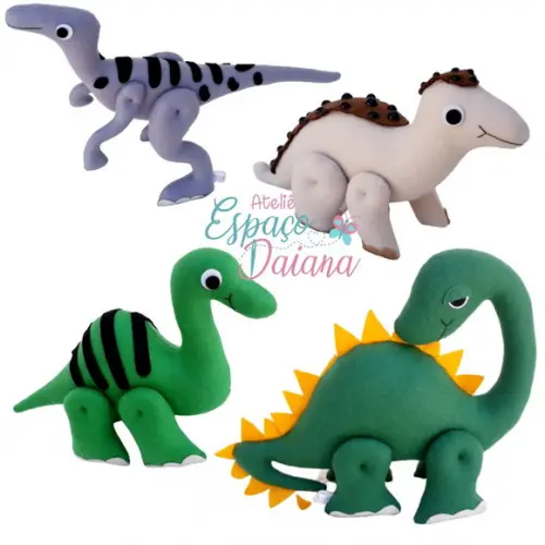 Kit Dinossauros em Feltro – Kit 4 - Decoração Festa Infantil Tema Dinossauro
