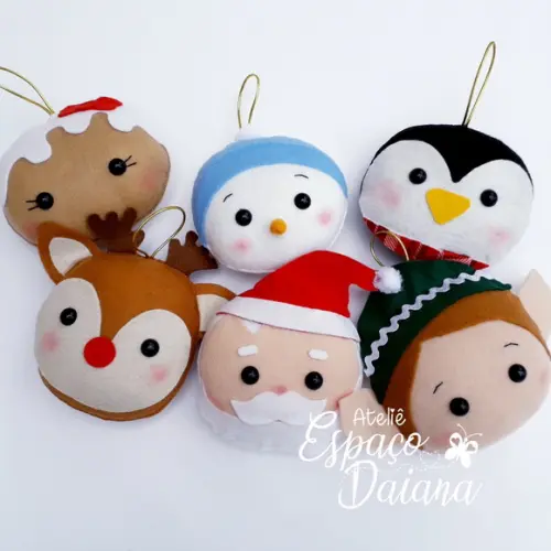 Kit 6 Pingentes Natalino / Enfeite de Natal / Decoração de Natal