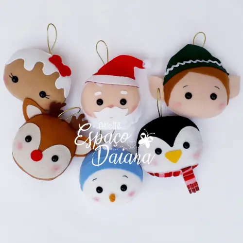 Kit 6 Pingentes Natalino / Enfeite de Natal / Decoração de Nata