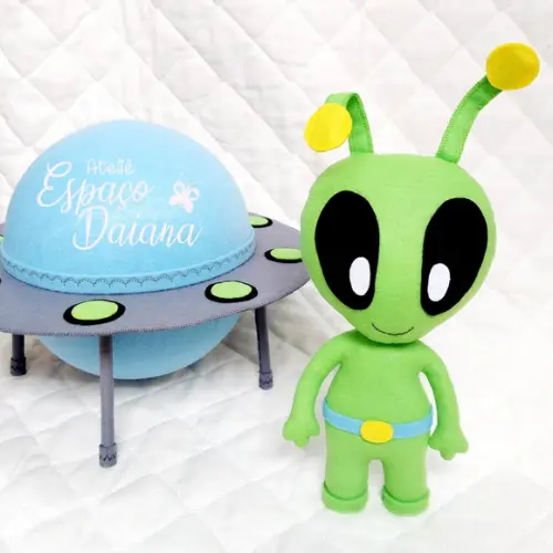 Kit Astronauta/Alien/Nave em Feltro – Decoração Festa Espacia