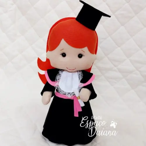 Boneca Formanda em Feltro / Boneca Personalizada / Boneca Formatura