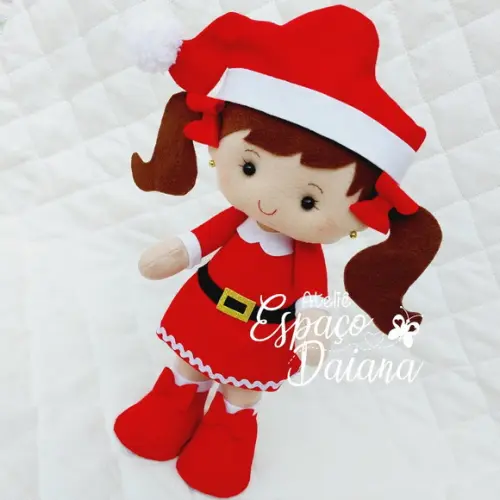 Menina Noel - Mamãe Noel em Feltro - Decoração de Natal