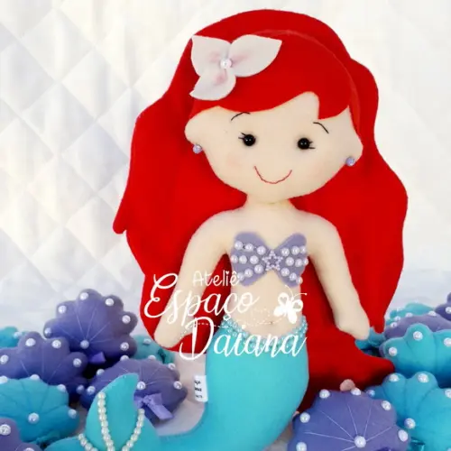 Princesa Ariel Sereia em Feltro